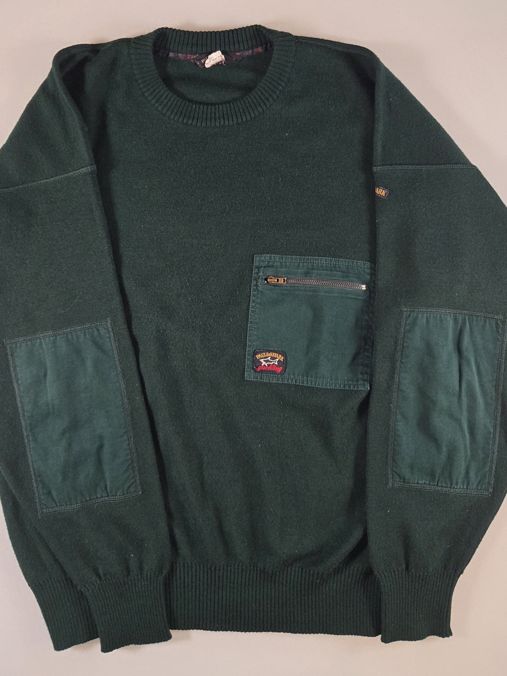 Vintage Paul & Shark Yachting crewneck sweater in a beautiful dark forest green.